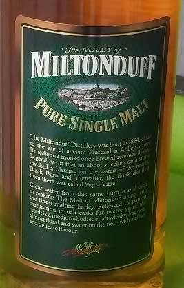 RARE 12 YEAR OLD MILTONDUFF GLENLIVET SINGLE MALT SCOTCH WHISKY