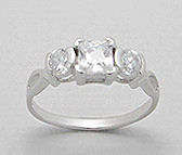 DAZZLING PURE 925 STERLING SILVER DIAMOND CZ RING - SIZE 6(M)