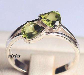 BEAUTIFUL PERIDOT SOLID 925 STERLING SILVER RING - SIZE 8(Q)
