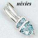 LOVELY REAL BLUE TOPAZ 925 STERLING SILVER SOLITAIRE PENDANT