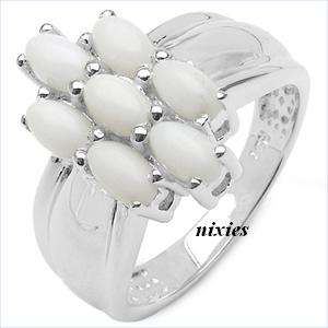 1.12CTW GENUINE OPAL 925 STERLING SILVER RING - SIZE 7(O)