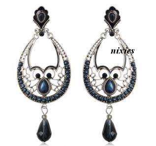 **NEW** MIDNIGHT BLUE MEXICAN DANGLING EARRINGS