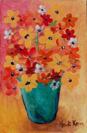 LOVELY  **HAPPY FLOWERS** BY HEIDI KERN -  30 x 20CM