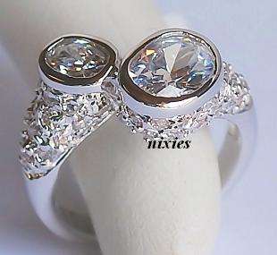 FASHIONABLE DIAMOND CZ DRESS RING - SIZE 6(M)