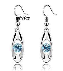 STRIKING BLUE TOPAZ SWAROVSKI EARRINGS