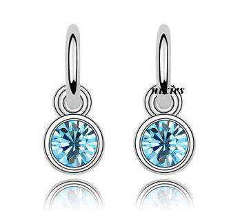 DAZZLING BLUE TOPAZ SWAROVSKI EARRINGS