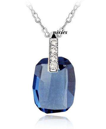 AWESOME MIDNIGHT BLUE SAPPHIRE SWAROVSKI PENDANT on chain