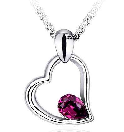 LOVELY RHODOLITE GARNET SWAROVSKI NECKLACE