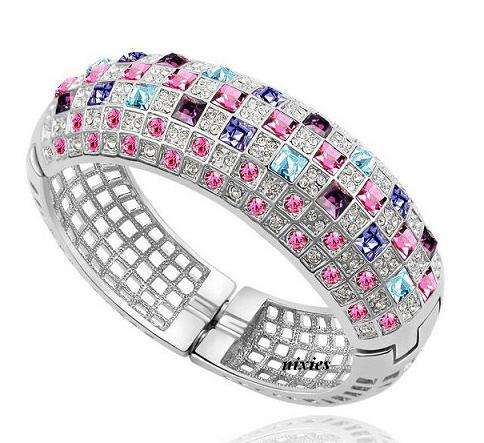 ** PASTELS** DAZZLING BROAD SWAROVSKI BRACELET