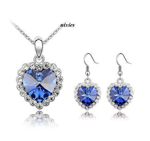 GORGEOUS TANZANITE SWAROVSKI NECKLACE SET