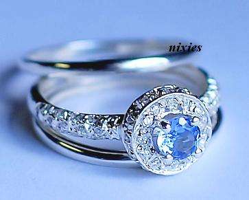 **NEW** TANZANITE 3 PIECE WEDDING SET  - SIZE 9(S)
