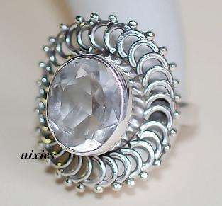 AWESOME VINTAGE LOOK SOLID SILVER RING - SIZE 7(O)