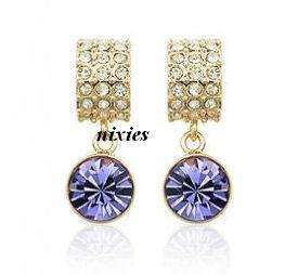 RICH AMETHYST SWAROVSKI EARRINGS