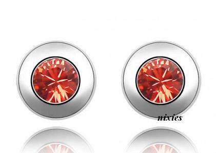 RARE UNIQUE RED SWAROVSKI EARRING STUDS