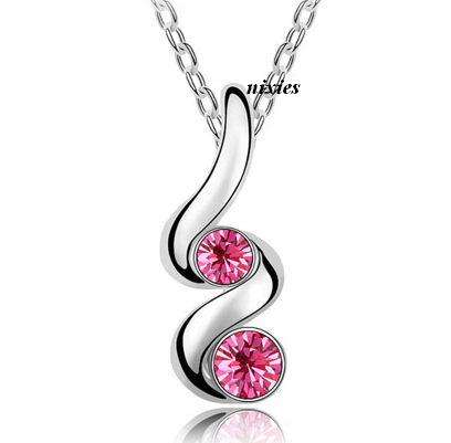 ADORABLE PINK TOPAZ SWAROVSKI JOURNEY NECKLACE