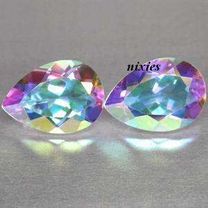 **FREE SHIPPING**  12.24CT VVS NATURAL MOONGLOW MYSTIC TOPAZ PAIR