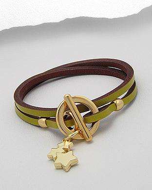 STYLISH LEATHER CHARM BRACELET