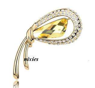 AWESOME CITRINE SWAROVSKI  BROOCH