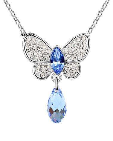 ADORABLE TANZANITE SWAROVSKI NECKLACE