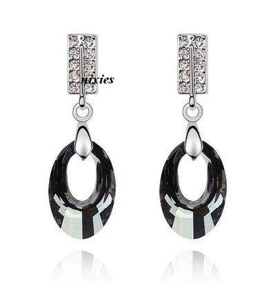 RARE & UNIQUE BLACK SWAROVSKI  EARRINGS