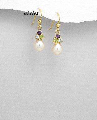 GORGEOUS PEARL & SEMI GEMSTONE EARRINGS