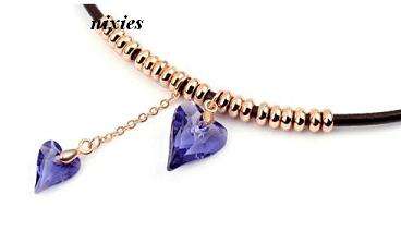 **NEW** FASHIONABLE AMETHYST SWAROVSKI HEART NECKLACE