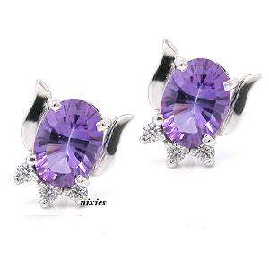 GORGEOUS 925 STERLING SILVER AMETHYST EARRINGS
