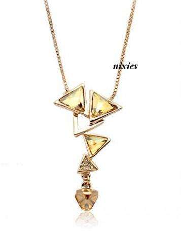 **NEW** LOVELY CITRINE SWAROVSKI NECKLACE