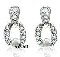 CHARMING WHITE GOLD EP DIAMANTE EARRINGS
