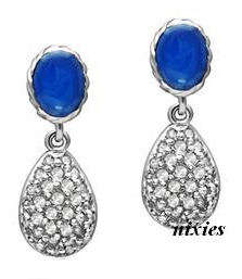 CHARMING BLUE INLAID DIAMANTE EARRINGS