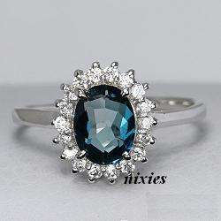 2.11CT NATURAL LONDON BLUE TOPAZ 925 STERLING SILVER RING - SIZE 8.5(R)