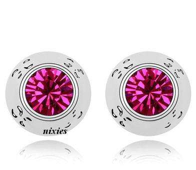ATTRACTIVE RUBY SWAROVSKI  EARRING STUDS