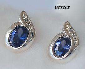 **JUST ARRIVED** LOVELY 925 STERLING SILVER SIMULATED TANZANITE STUDS