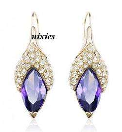 MIND BLOWING RICH AMETHYST SWAROVSKI EARRINGS