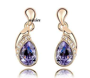 **NEW** AWESOME RICH AMETHYST SWAROVSKI EARRINGS