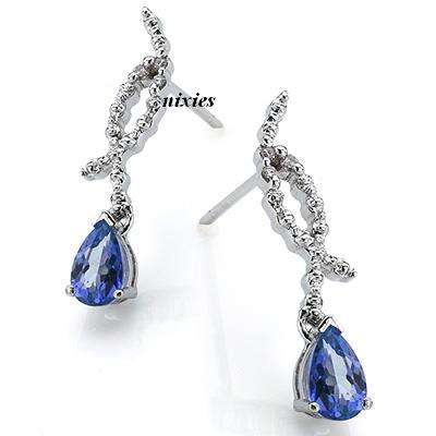 **NOW IN STOCK** 0.71CT GENUINE TANZANITE & DIAMOND 925 STERLING SILVER EARRINGS