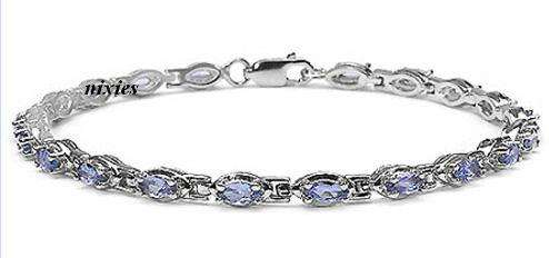 **NOW IN STOCK** EXQUISITE 2.8CT GENUINE TANZANITE 925 STERLING SILVER BRACELET