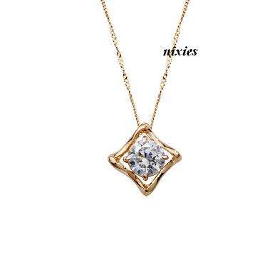 **NEW** BEAUTIFUL DIAMOND CZ SOLITAIRE NECKLACE