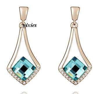 CHUNKY AQUAMARINE SWAROVSKI EARRINGS