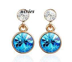 DAZZLING  BLUE & WHITE SWAROVSKI EARRINGS