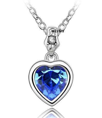 **NEW** STRIKING TANZANITE SWAROVSKI HEART NECKLACE