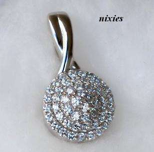 DAZZLING SOLID 925 STERLING SILVER MICRO PAVED PENDANT