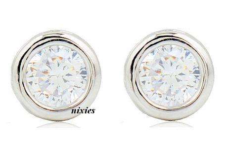 GORGEOUS 6MM  SWAROVSKI DIAMOND EARRING STUDS