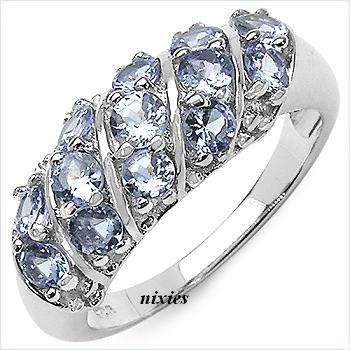 AMAZING 1.69CT TANZANITE 925 STERLING SILVER RING - SIZE 6(M)