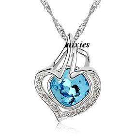 LOVELY SKY BLUE TOPAZ SWAROVSKI NECKLACE