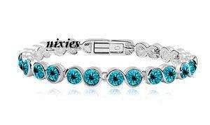 AQUAMARINE GREEN SWAROVSKI TENNIS BRACELET