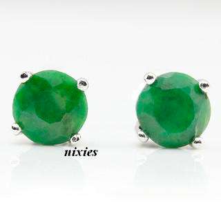 CLASSIC 2.80CT REAL EMERALD 925 STERLING SILVER STUDS