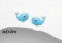 ADORABLE 925 STERLING SILVER WHALE STUDS