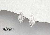 GORGEOUS 925 STERLING SILVER "LEAF" EARRING STUDS