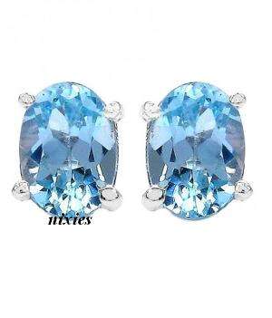 CLASSIC 1.20CT REAL BLUE TOPAZ 925 STERLING SILVER STUDS